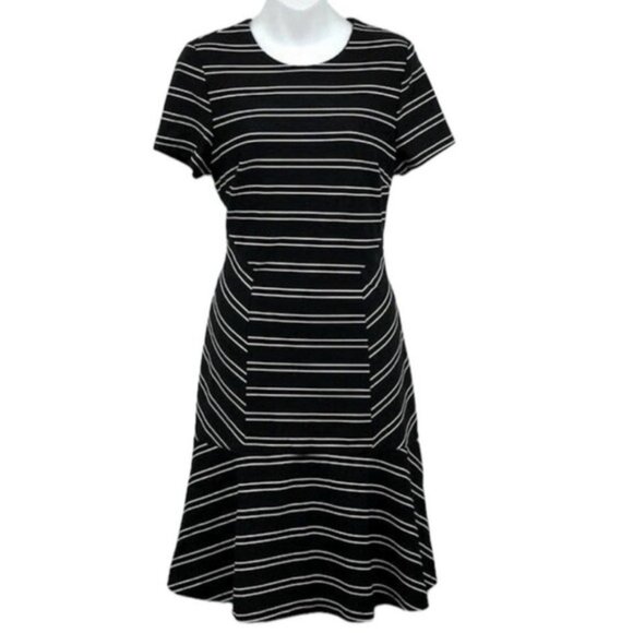 Anthropologie Hutch Eleanor Black & White Striped Shift Dress Size Small Career - Picture 9 of 13